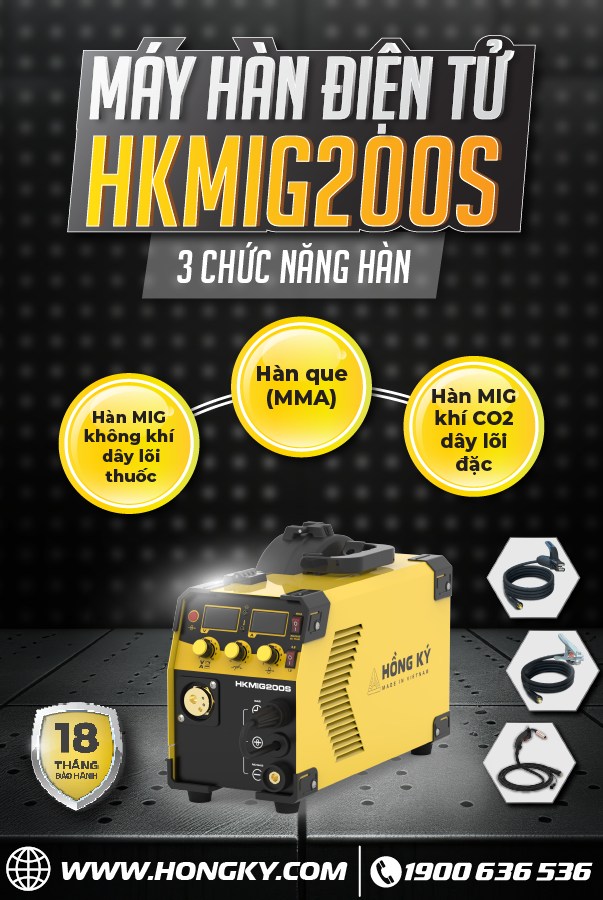 Máy hàn điện tử MIG đa chức năng không dùng khi Hồng Ký HKMIG200S