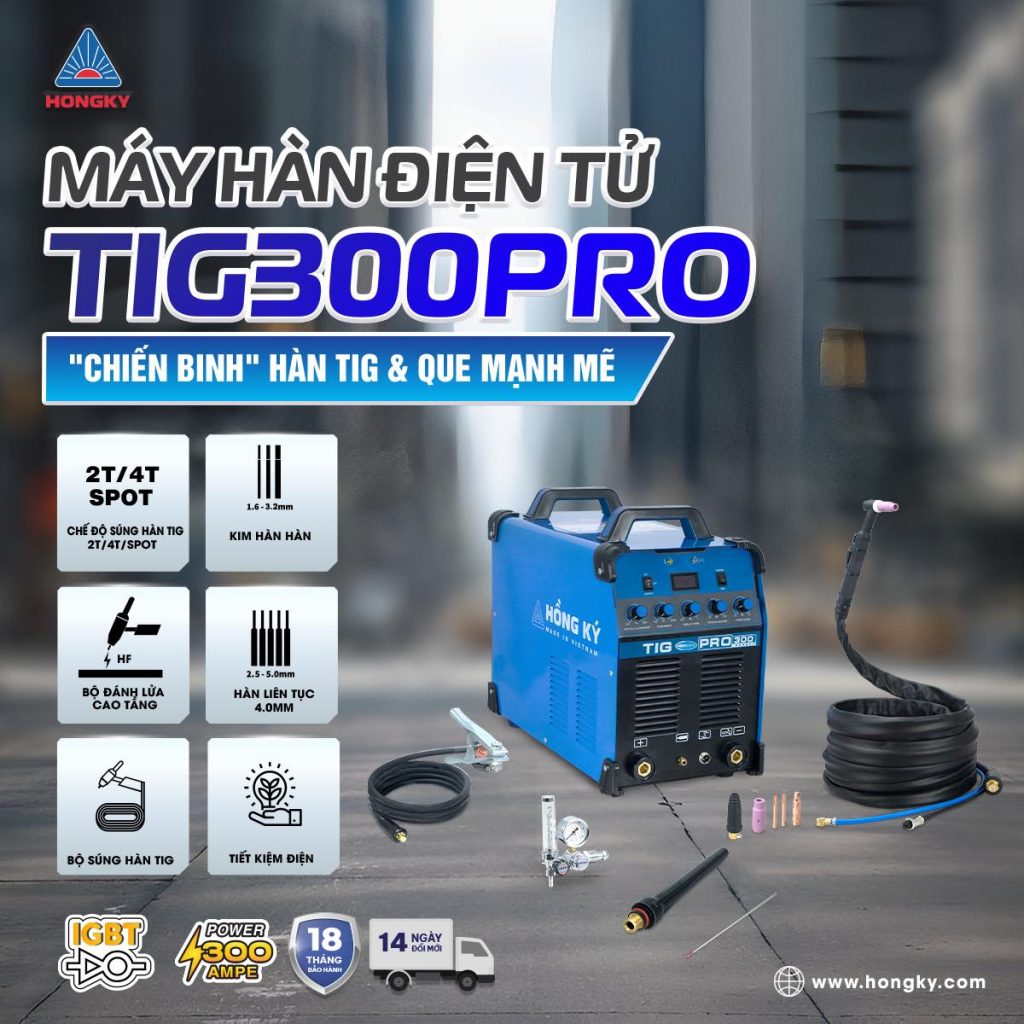 Máy hàn điện tử TIG Hồng Ký TIG300PRO