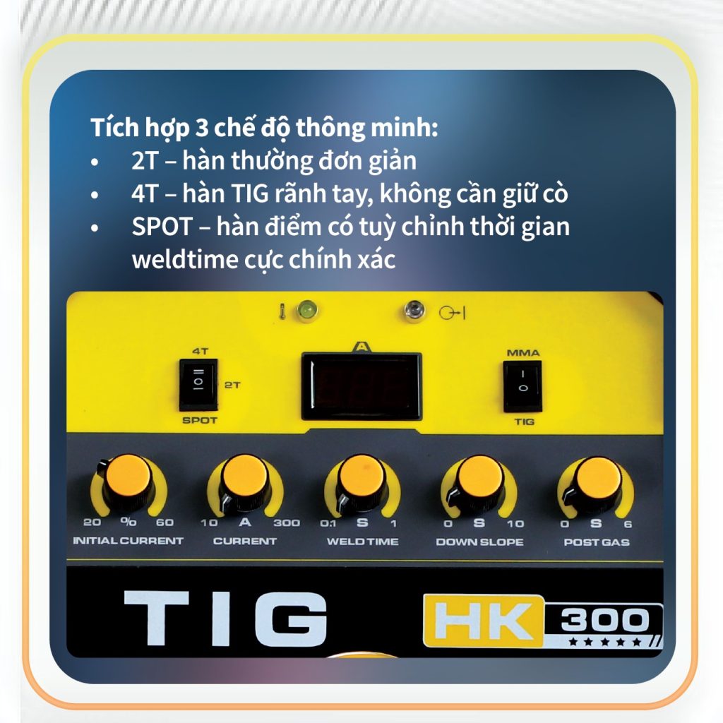 Máy hàn điện tử TIG Hồng Ký HKTIG300A