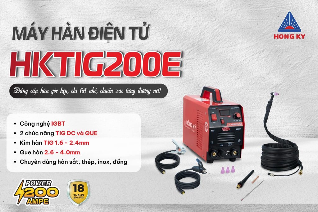Máy hàn điện tử TIG Hồng Ký HKTIG200E