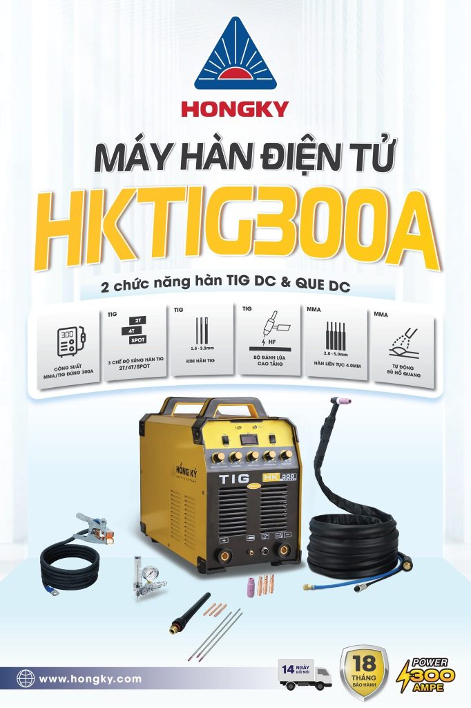 Máy hàn điện tử TIG Hồng Ký HKTIG300A