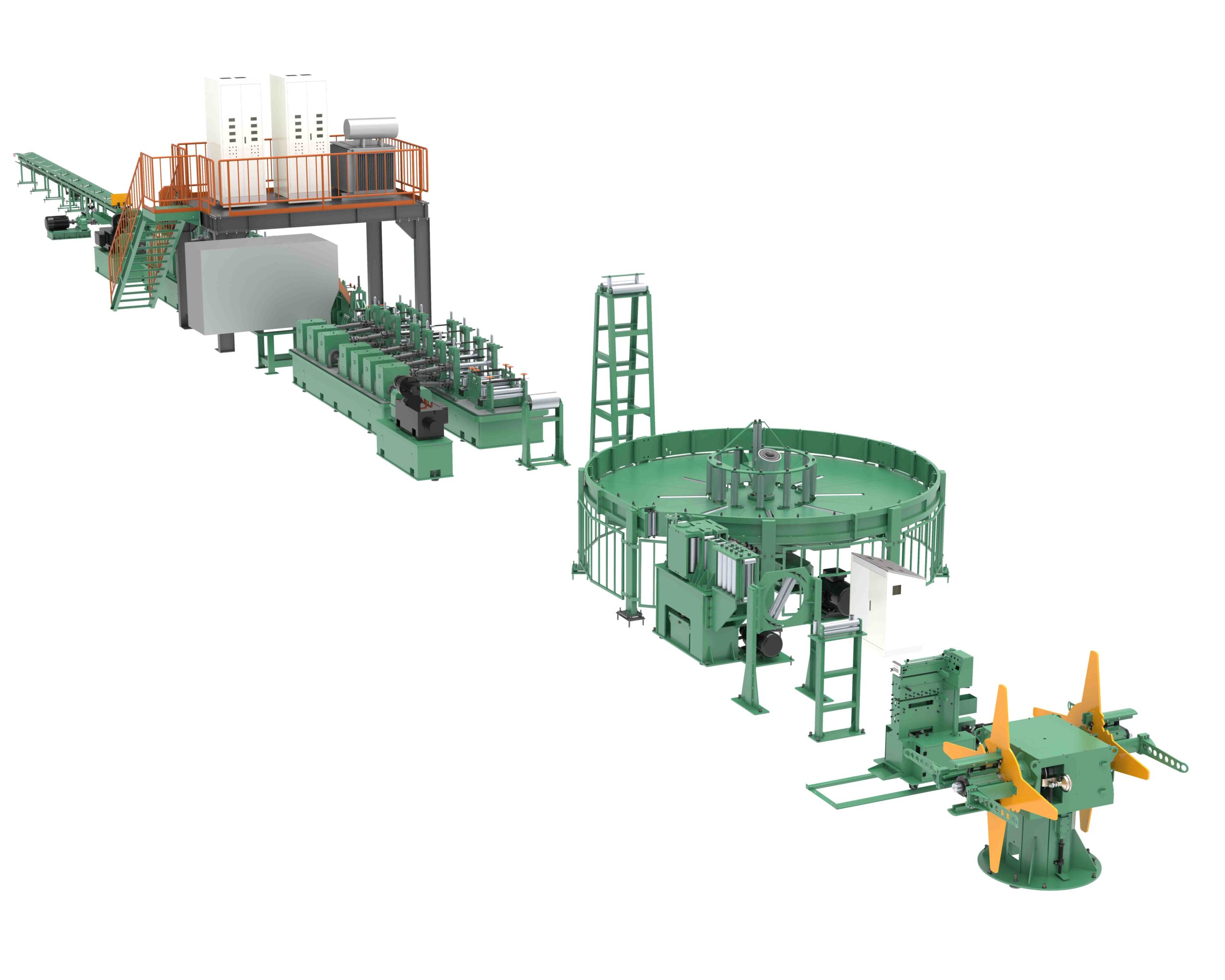Máy cán ống thép Hồng Ký HK-S90 chuyên sản xuất ống thép hàn cao tần với năng suất cao và chất lượng đồng đều.