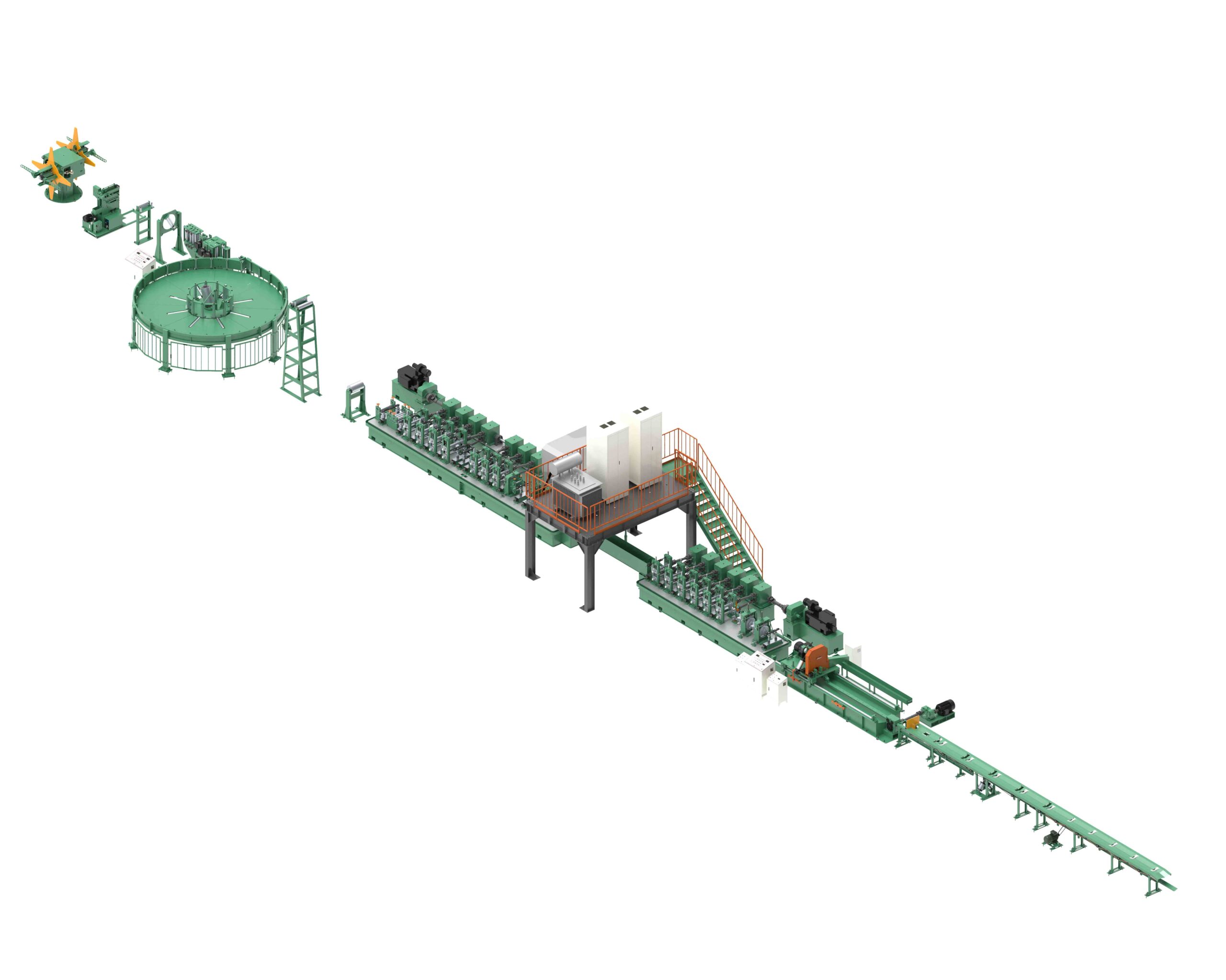 Máy cán ống thép Hồng Ký HK-S90 chuyên sản xuất ống thép hàn cao tần với năng suất cao và chất lượng đồng đều.