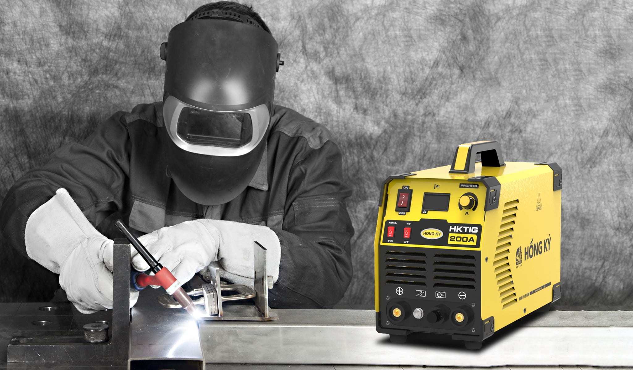 Máy hàn điện tử TIG Hồng Ký HKTIG200A