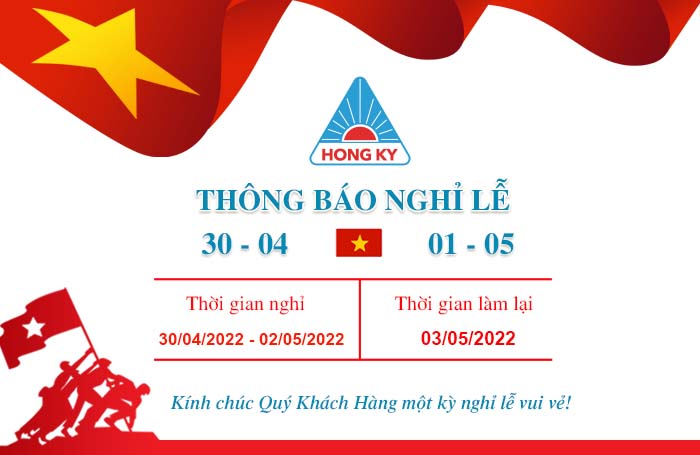 THÔNG BÁO LỊCH NGHỈ LỄ 30/04 – 01/05