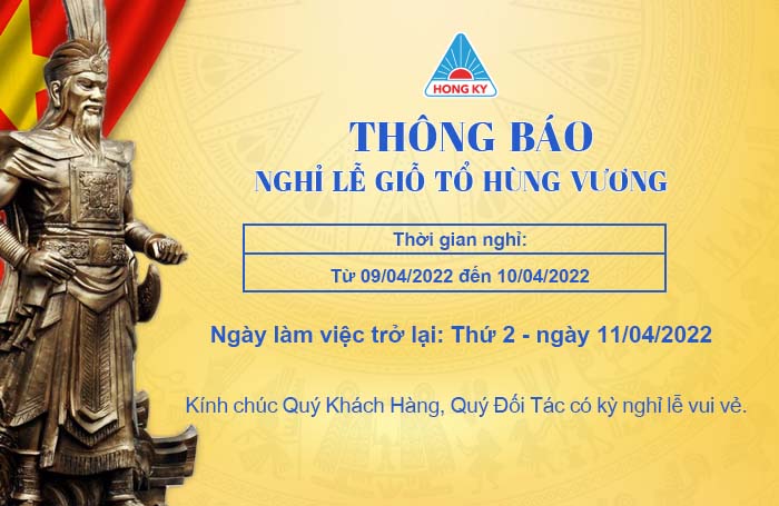 HỒNG KÝ THÔNG BÁO LỊCH NGHỈ LỄ GIỖ TỔ HÙNG VƯƠNG