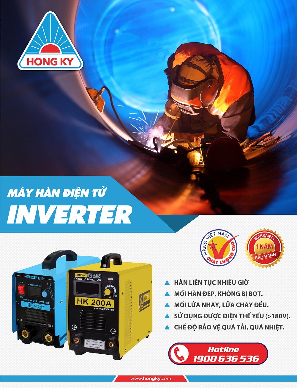 Vì sao nên chọn máy hàn Inverter Hồng Ký?