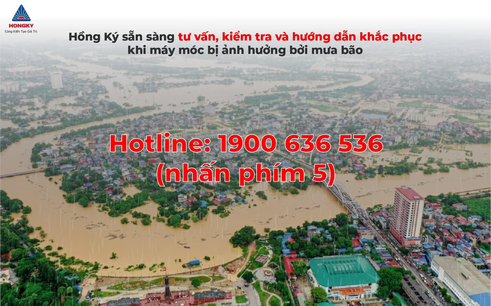 Hồng Ký đồng hàn hỗ trợ kỹ thuật máy hàn, máy cắt sau thiên tai