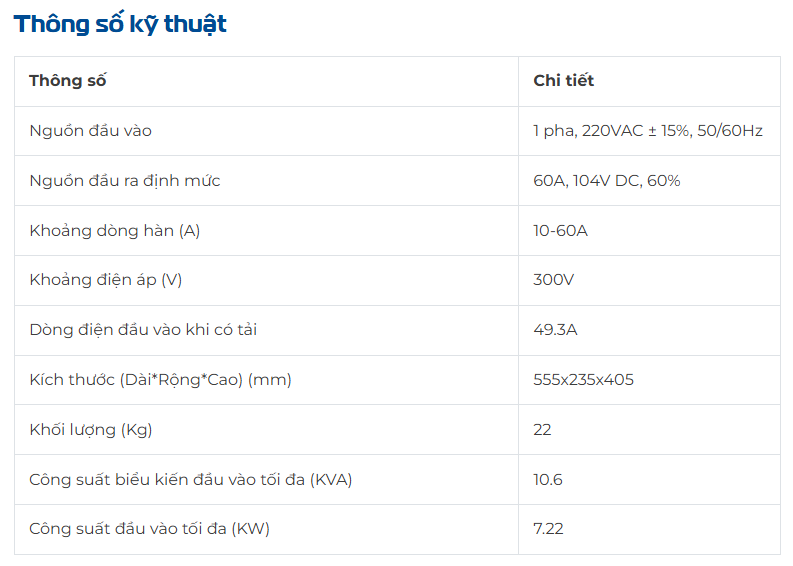 Thông số máy cắt plasma HKCUT60