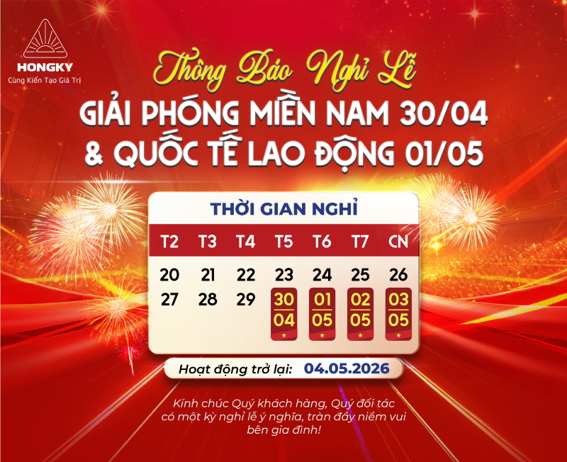 Hồng Ký thông báo nghỉ lễ 30/4 - 1/5 