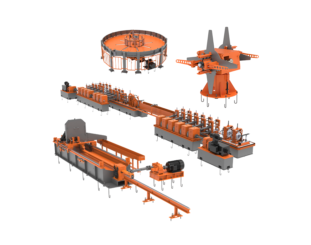 Máy cán ống thép HK-S127 - màu cam