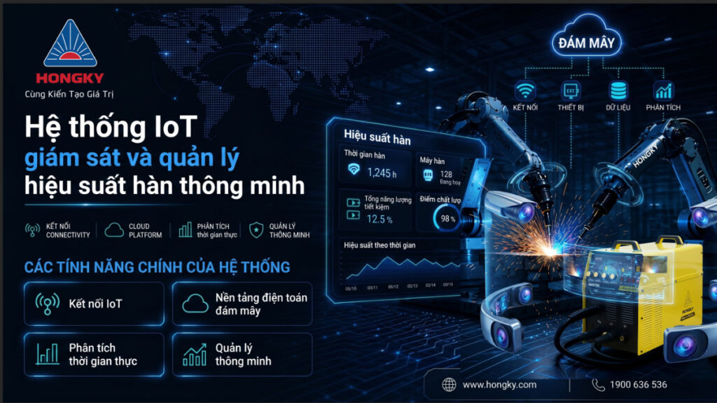 Giải pháp hệ thống ioT Hongky WeldCloud giám sát và quản lý hiệu suất hàn thông minh