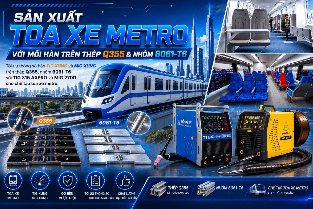 Sản xuất toa xe metro với mối hàn Q355 và 6061‑T6