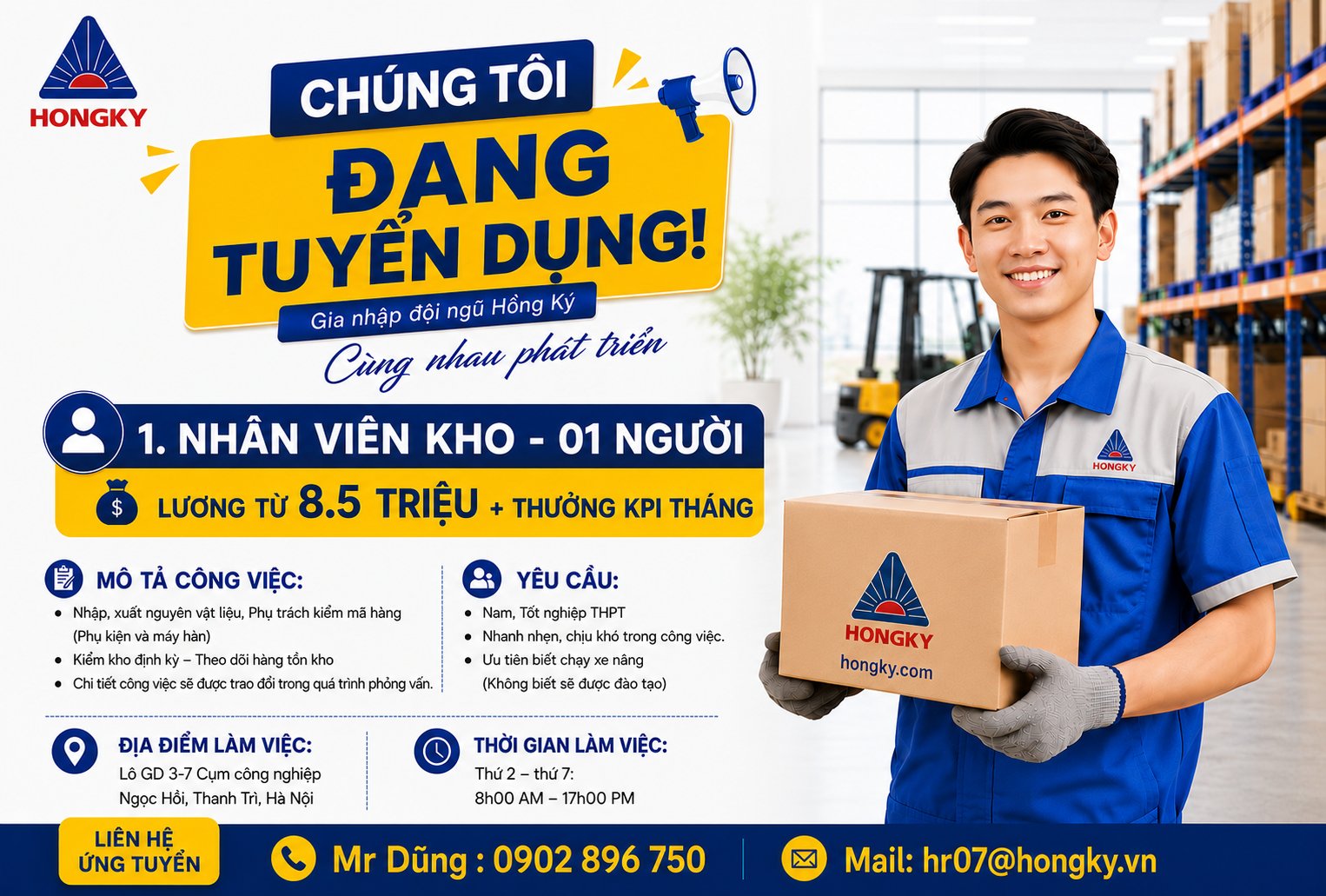 Tuyển dụng phụ kho tại Hà Nội