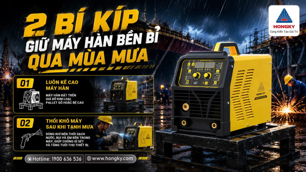 Bảo quản máy hàn trong mùa mưa và lựa chọn máy hàn chống giật an toàn