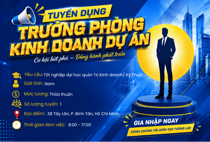 Tuyển dụng trưởng phòng kinh doanh dự án