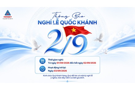 Hồng Ký thông báo lịch nghỉ lễ Quốc khánh 2/9 năm 2026